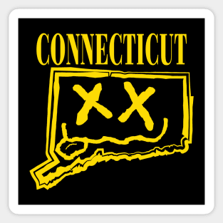 Grunge Heads Connecticut Happy Smiling 90's style Grunge Face X eyes Sticker